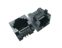 电话插座，90度PCB插板全塑电话插座(TM-5JA6611S)
