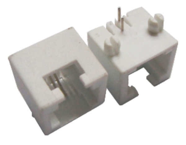 电话插座，迷你型全塑白色电话插座(TM-53B6211S MINI WHITE)