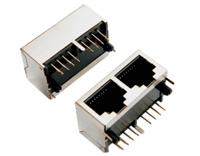 网络插座10P8C两联体屏蔽RJ45连接器(TM-56A0812EF3.05)