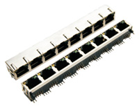 八联体8P8C网络插座，网络插座带LED屏蔽(TM-5JA8818T2L1)