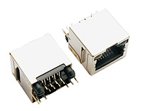 屏蔽8P8C直插带边带LED网络插座(TM-52T88B01)
