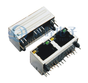 8P8C带LED屏蔽网络连接器(TM-5JA8812EL1)