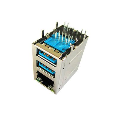 RJ45+双层USB3.0RJ45网络连接器