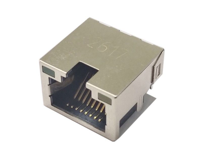 带屏蔽沉板式4.2mm 带LED灯RJ45接口连接器
