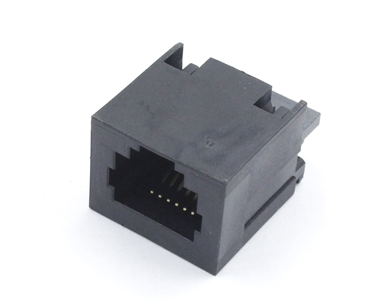 全塑6P6C直立式自动焊接式RJ45母座
