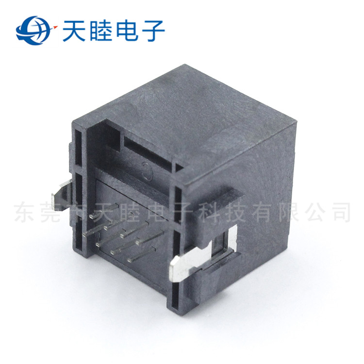 180度全塑外铁脚直立式8P8C RJ45网络母座高清图