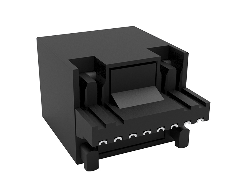 全塑RJ45网络成型母座连接器 U型PIN针 LCP端子