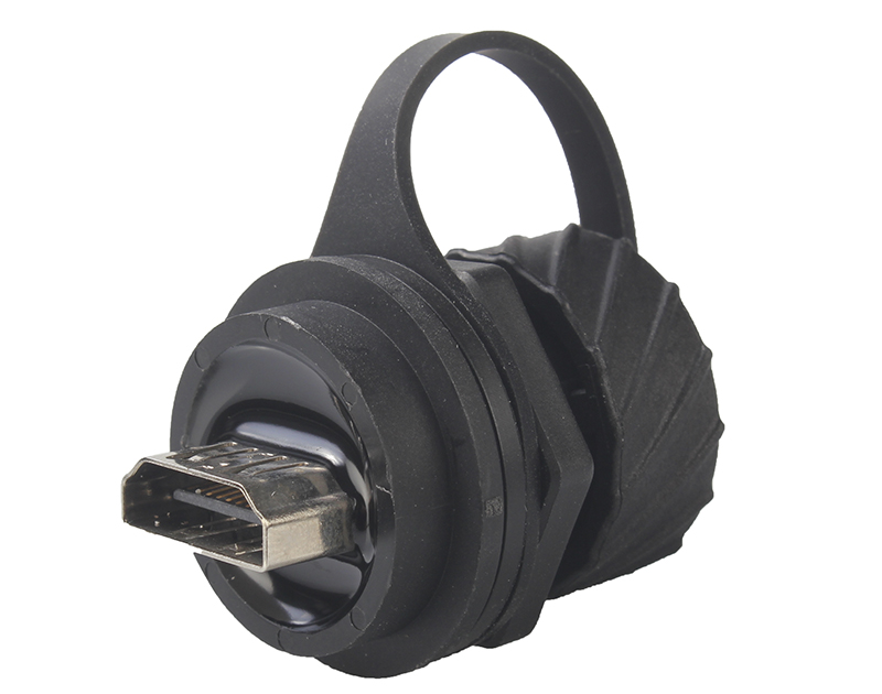 HDMI 高清转接头连接器多媒体视频音频高速传输 母转母耦合器防水防尘盖工业级航空面板