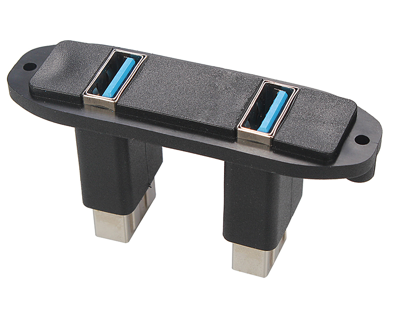 面板式成型双层USB 3.0 转接头 工程直销 定制开模具